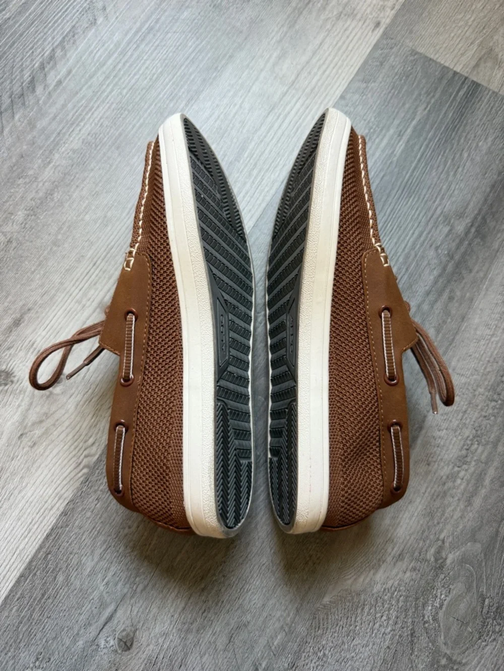 ALDO Men’s Brown White Knit Boat Shoes 8 Comfy Coastal